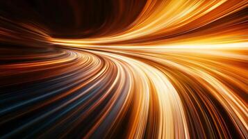Blurry image of a road with a bright orange line. The image has a sense of motion and energy, as if it's capturing the movement of a car or a person driving down the road photo