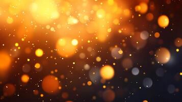 Blurry image of a bunch of yellow and orange dots. The dots are scattered all over the image, creating a sense of movement and energy. The image has a warm and vibrant feel to it photo