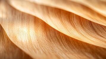 Wooden surface with a wave pattern. The wood grain is visible, and the texture of the wood is emphasized. The image has a warm, natural feel to it, and it evokes a sense of calm and relaxation photo