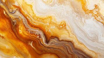 Large, curvy orange and white design that appears to be made of gold. The design is very intricate and has a lot of detail, which gives it a sense of depth and texture photo
