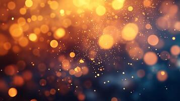 Blurry image of orange and yellow lights with a lot of sparkles. The image has a dreamy and ethereal quality to it, as if it were captured in a moment of pure magic photo