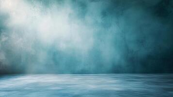 Blue wall with a white cloud in the background. The wall is empty and the cloud is in the middle of the wall photo