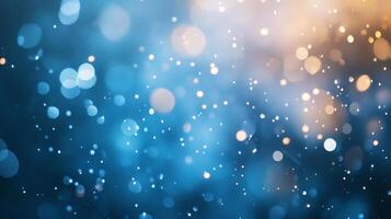 Blue and orange background with many small dots. The dots are scattered all over the background, creating a sense of movement and energy. The blue and orange colors give the image a vibrant photo