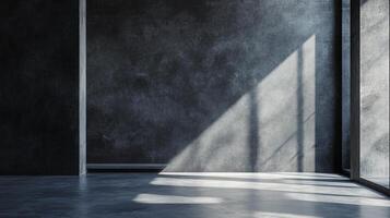 Large, empty room with a window that lets in sunlight. The room is bare and unadorned, with no furniture or decorations. The sunlight streaming in through the window creates a warm photo