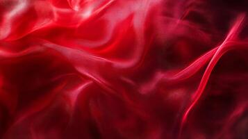 Red fabric with a wavy texture. The fabric is red and has a shiny appearance. Concept of luxury and elegance photo