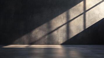 Large empty room with a window that is letting in sunlight. The room is bare and empty, with no furniture or decorations. The sunlight is shining through the window, creating a warm photo