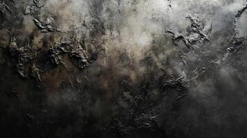 Dark and moody painting with a lot of texture and a sense of depth. The painting is of a cloudy sky with a few clouds scattered throughout. The overall feeling of the painting is one of mystery photo