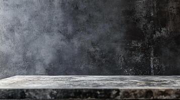 Black wall with a greyish grey texture. The wall is empty and has no decoration. The wall is made of concrete and has a rough surface photo