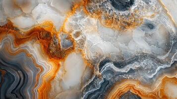 Large piece of art with a lot of detail and a lot of different colors. The colors are mostly orange and white, with some blue and gray. The piece is very detailed and has a lot of texture photo