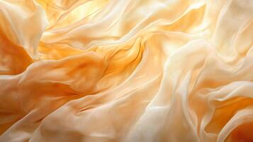 Close up of a piece of fabric with a pattern of lines and swirls. The fabric is a light color and he is made of a soft material. Concept of elegance and sophistication photo