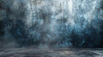 Wall with a blue background and a white line. The wall is covered in graffiti and has a lot of texture photo