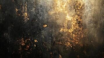 Black and gold background with a lot of texture. The texture is made up of small dots and lines. The background is very dark and the gold color is very bright. Scene is very dramatic and intense photo