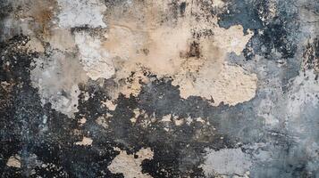 Wall with a lot of cracks and holes. The wall is covered in paint and has a lot of texture photo