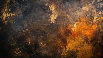 Dark background with a splash of orange. The orange is in the center of the image and is surrounded by a lot of black photo