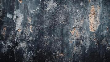 Wall with a lot of cracks and holes. The wall is made of concrete and has a rough texture photo