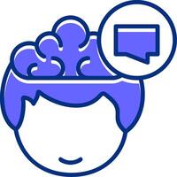 Inner Dialogue Filled Filled Slip Style Icon vector
