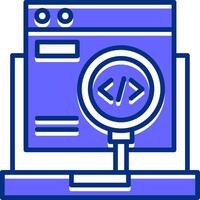 Code Testing Filled Slip Style Icon vector