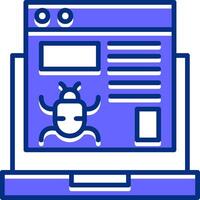 Website Bug Filled Slip Style Icon vector