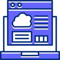 Cloud Coding Filled Slip Style Icon vector