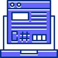 C Sharp Filled Slip Style Icon vector
