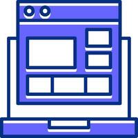 Website Layout Filled Slip Style Icon vector