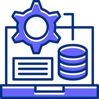 Database Filled Slip Style Icon vector