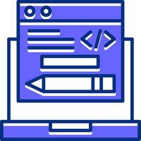 Edit Code Filled Slip Style Icon vector
