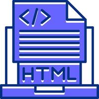 Html File Filled Slip Style Icon vector