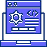 Code Setting Filled Slip Style Icon vector