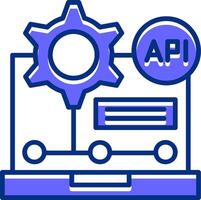 API Filled Slip Style Icon vector