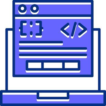 Code Processor Filled Slip Style Icon vector