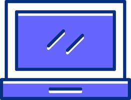 Laptop Filled Slip Style Icon vector