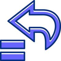Backward Filled Slip Style Icon vector