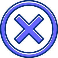 Crossmark Filled Slip Style Icon vector