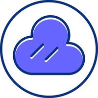 Cloud Sliped Slip Style Icon vector