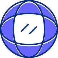 Globe Filled Slip Style Icon vector