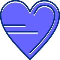 Heart Filled Slip Style Icon vector