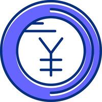 Yen sign Filled Slip Style Icon vector