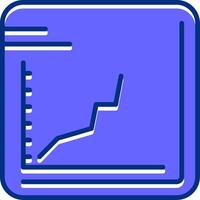 Line chart Filled Slip Style Icon vector