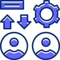 Teamwork Filled Slip Style Icon vector