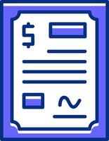 Contract Filled Slip Style Icon vector