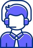 Helpdesk Filled Slip Style Icon vector