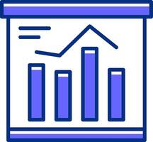 Bar chart Filled Slip Style Icon vector