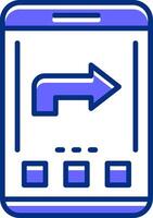 Forward Filled Slip Style Icon vector
