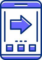 Arrow Filled Slip Style Icon vector