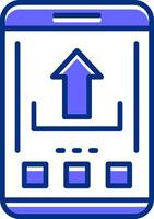 Upload Filled Slip Style Icon vector