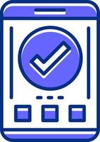 Checkmark Filled Slip Style Icon vector
