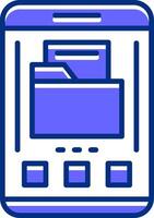 Folder Filled Slip Style Icon vector