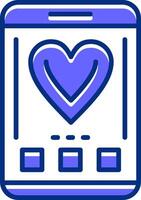 Heart Filled Slip Style Icon vector