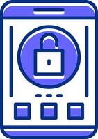 Unlock Filled Slip Style Icon vector